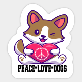 peace love dogs Sticker